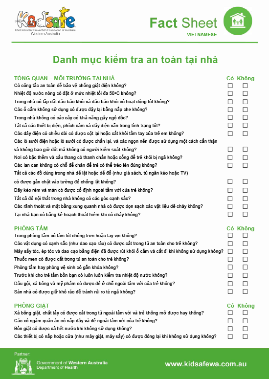 Home Safety Checklist - Vietnamese