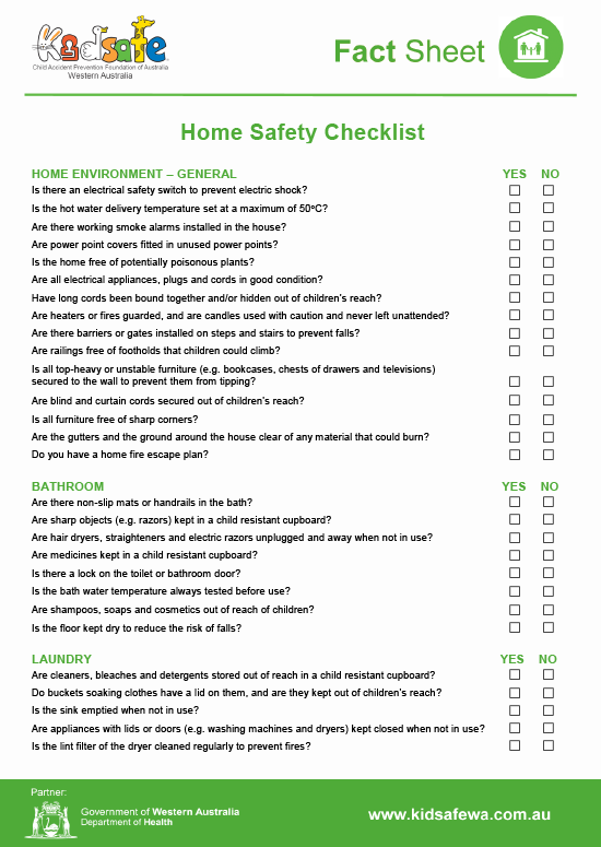 Home Safety Checklist - English
