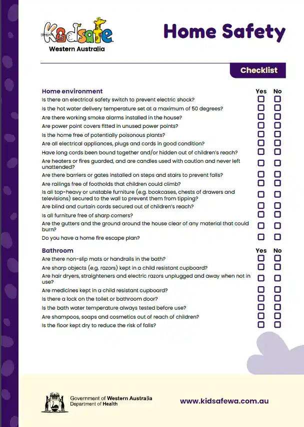 Home Safety Checklist - English