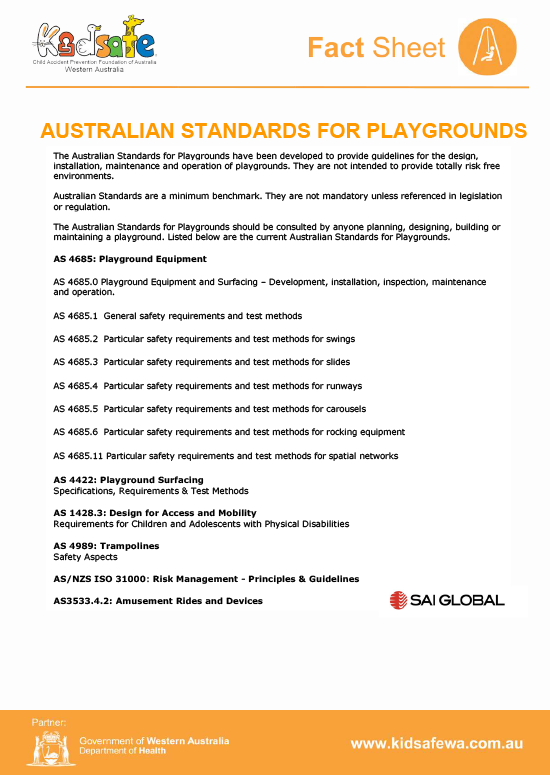 Australian Standards for Playgrounds