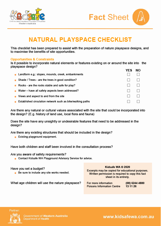 Natural Playspace Checklist