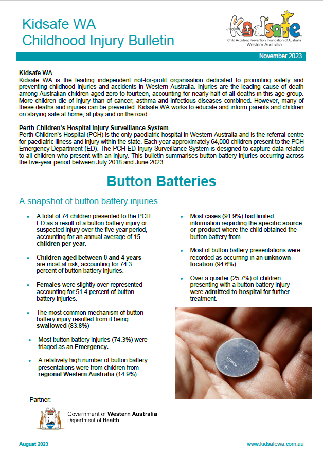 Button Batteries Injury Bulletin 2023