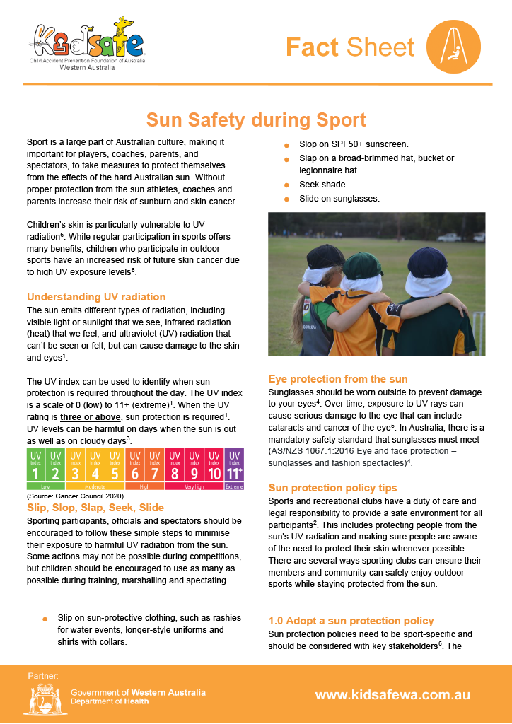 Sun Safety during Sports