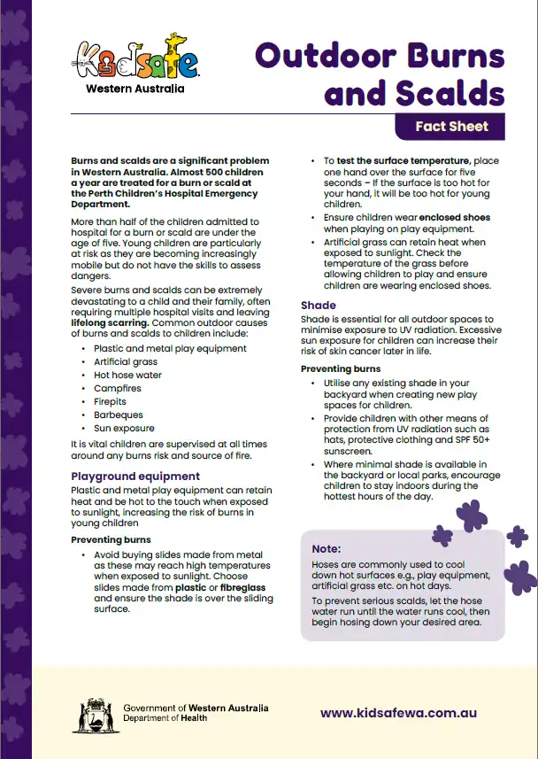 Outdoor Burns and Scalds Fact Sheet