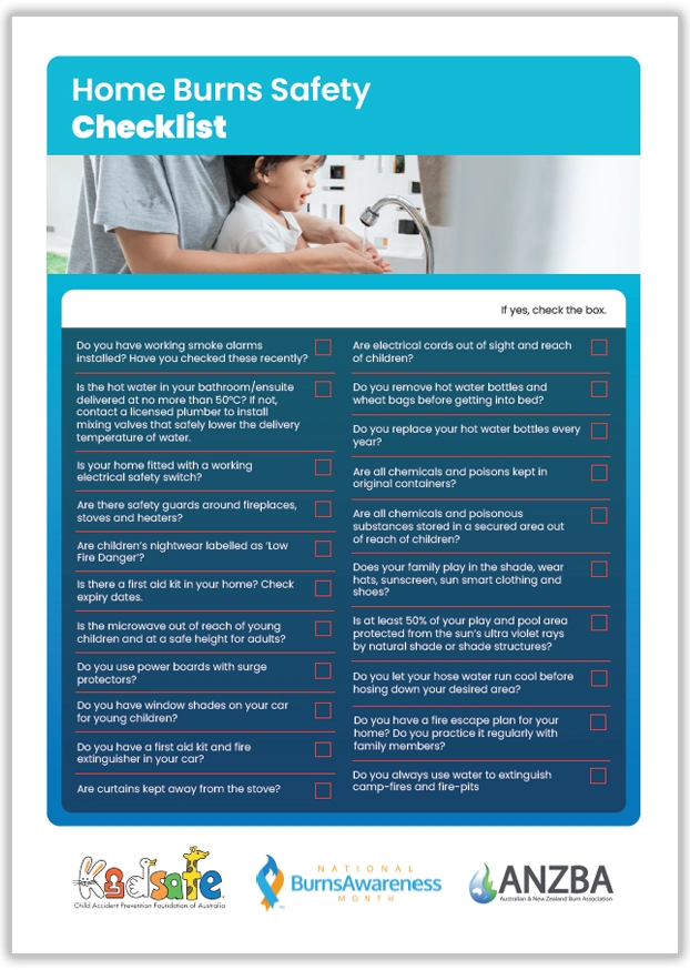 Home Burns Safety Checklist